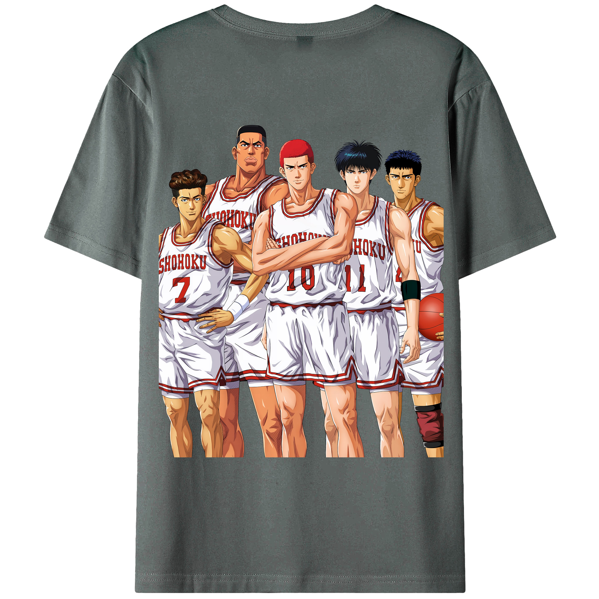 （画像用） SLAM DUNK／スラムダンク 綿100％ メンズ半袖Tシャツ（バックプリント） 通気性